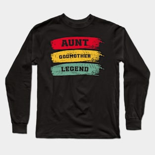 funny retro vintage Aunt Godmother Legend Long Sleeve T-Shirt